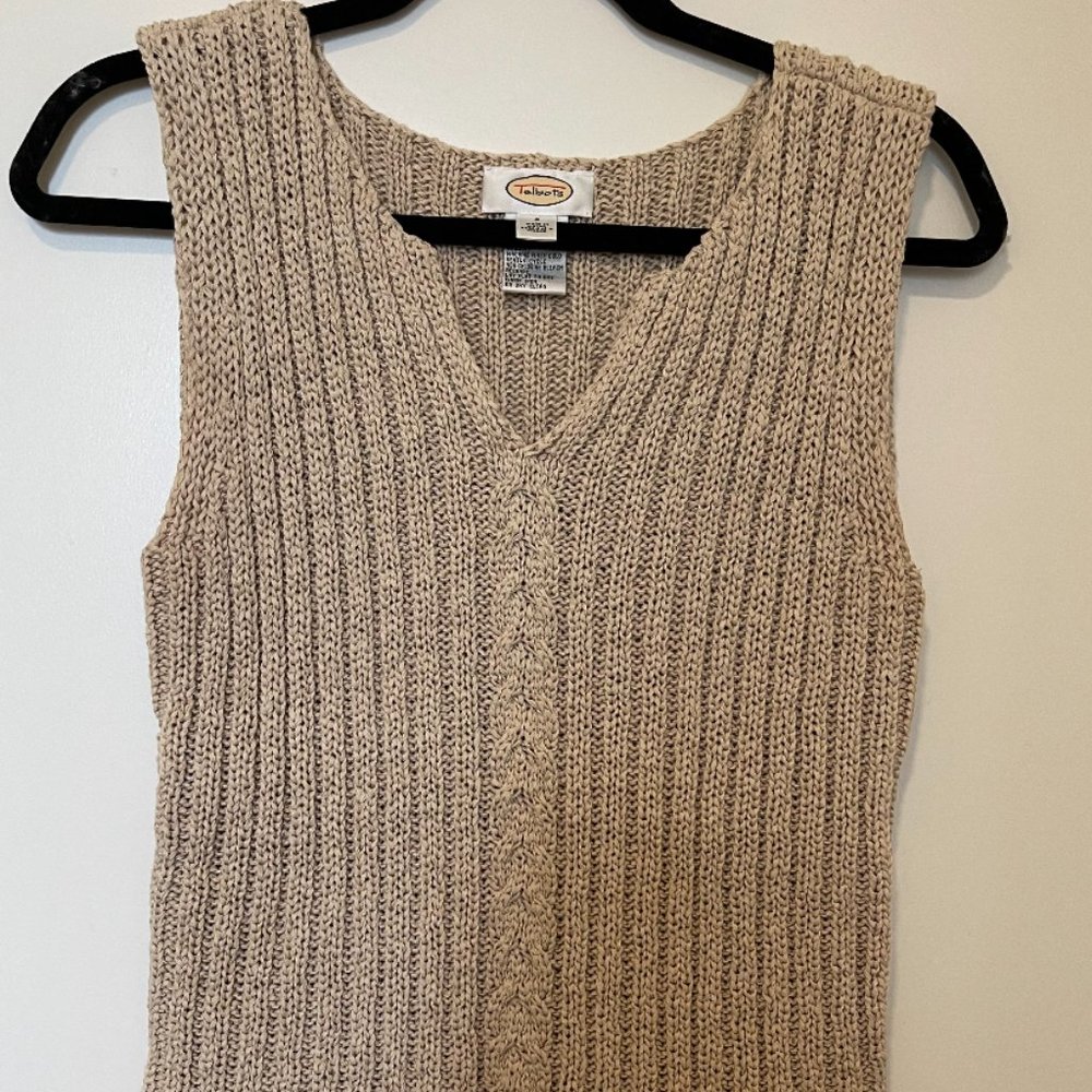 Talbots Tan Knit Tank Top